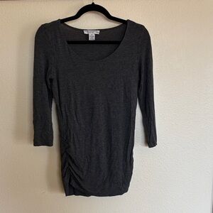 Emma’s Expressions Charcoal Long Sleeve Maternity Top